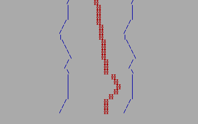 RaceMan IBM PC/Compatibles Screenshot: Don't crash into the walls!
