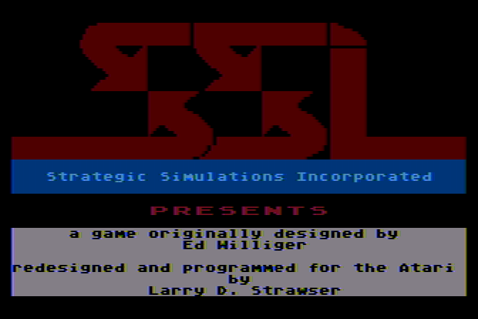 Computer Ambush Atari 8-bit Screenshot: SSI logo screen.