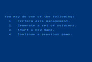 Computer Ambush for Atari 8-bit - The main menu.