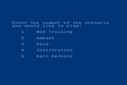 Computer Ambush for Atari 8-bit - Select a scenario.