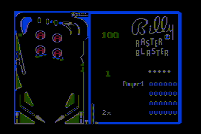 Raster Blaster Atari 8-bit Screenshot: Starting screen / game demo.