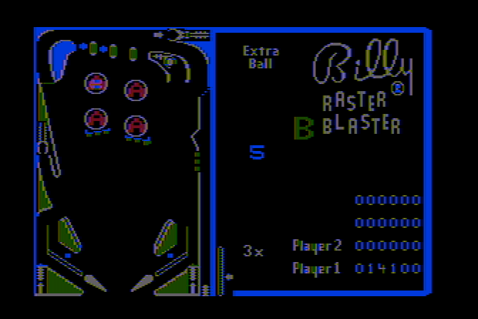 Raster Blaster Atari 8-bit Screenshot: Game over, so the demo starts again with all of the flashing lights.