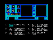Shadowfire for ZX Spectrum - Control selection screen.