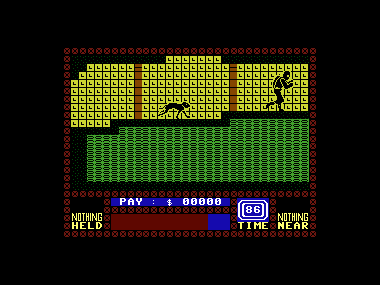 Saboteur Commodore 16 & Plus/4 Screenshot: Run away!