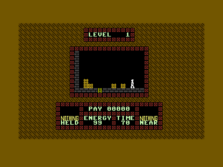 Saboteur Commodore 16 & Plus/4 Screenshot: Some boxes and not much else here...