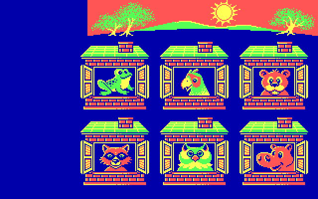 Animal Hotel IBM PC/Compatibles Screenshot: There are more animals on the difficult skill level.