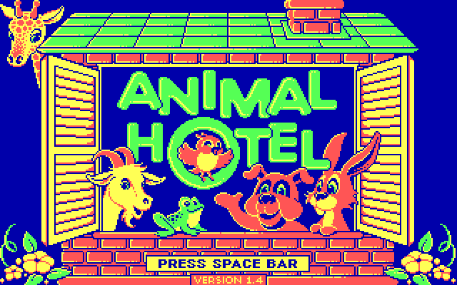 Animal Hotel IBM PC/Compatibles Screenshot: Title screen.