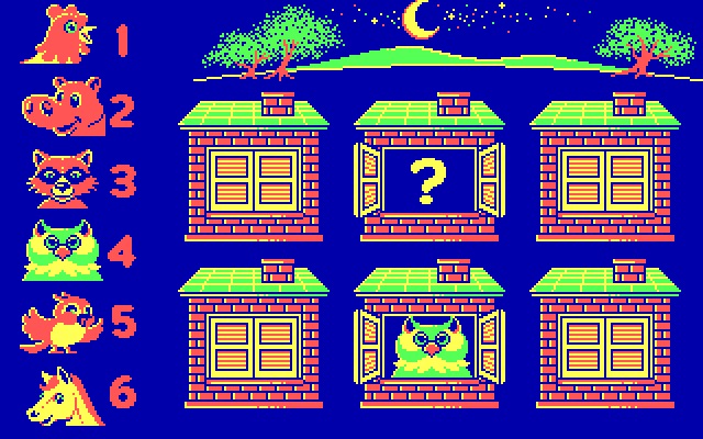 Animal Hotel IBM PC/Compatibles Screenshot: Trying to find an owl.