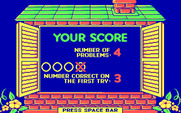 Animal Hotel for IBM PC/Compatibles - My score on the easy level...