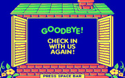 Animal Hotel for IBM PC/Compatibles - Exiting the program.