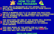 Animal Hotel for IBM PC/Compatibles - How to use the program.
