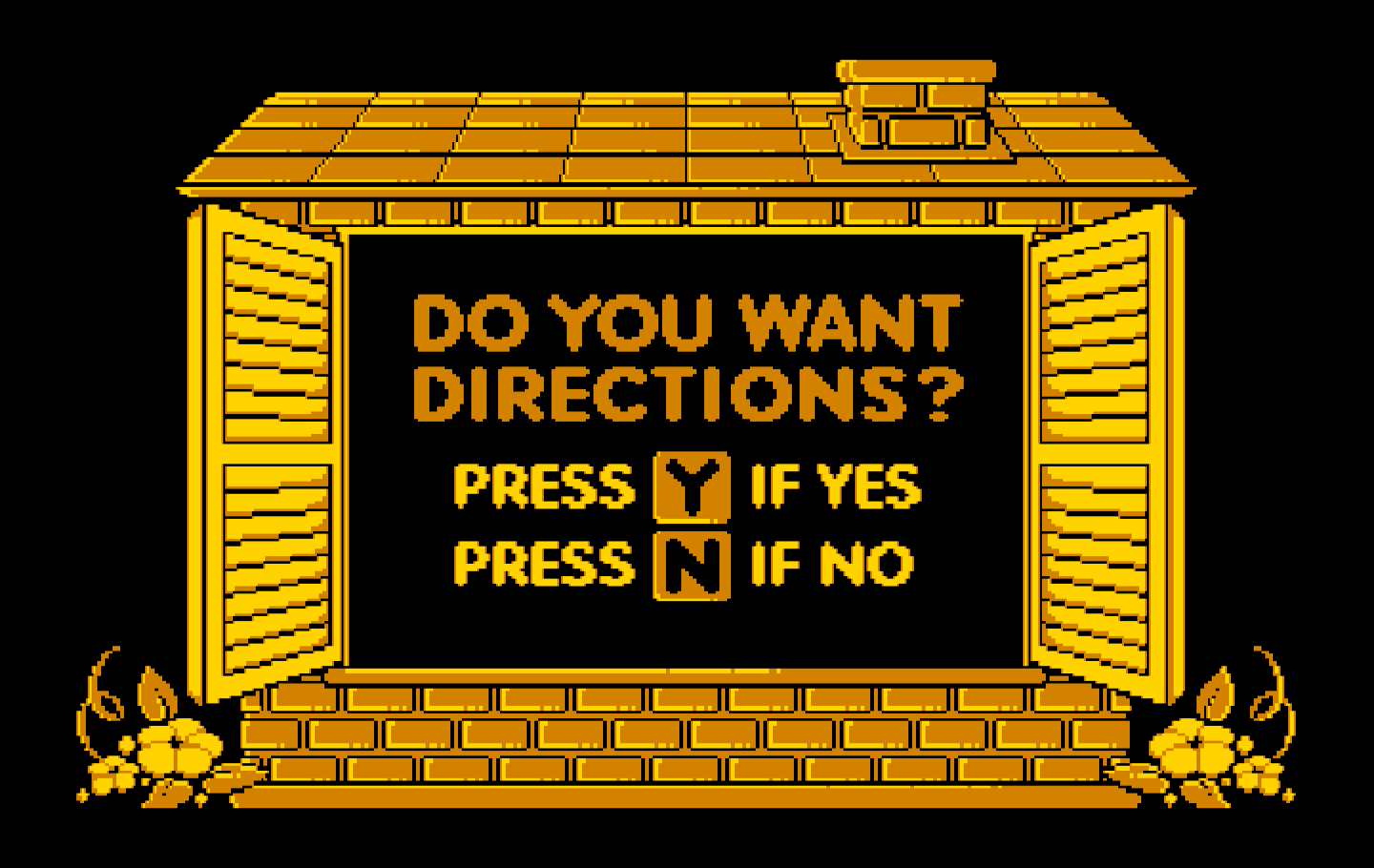 Animal Hotel IBM PC/Compatibles Screenshot: Do you want directions?