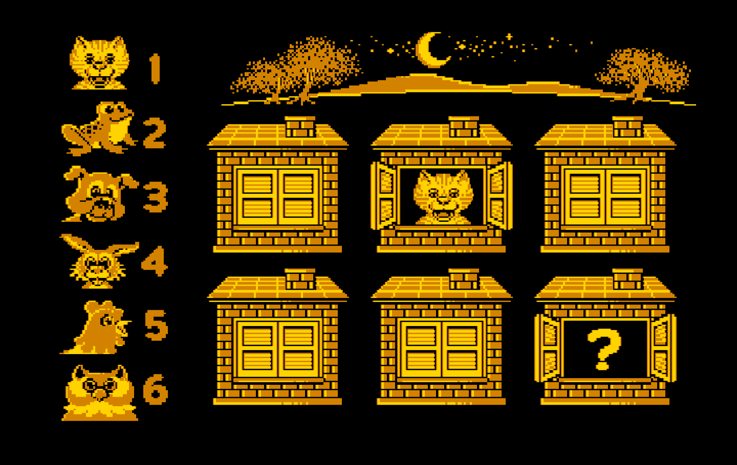 Animal Hotel IBM PC/Compatibles Screenshot: Oops, I didn't find the cat.