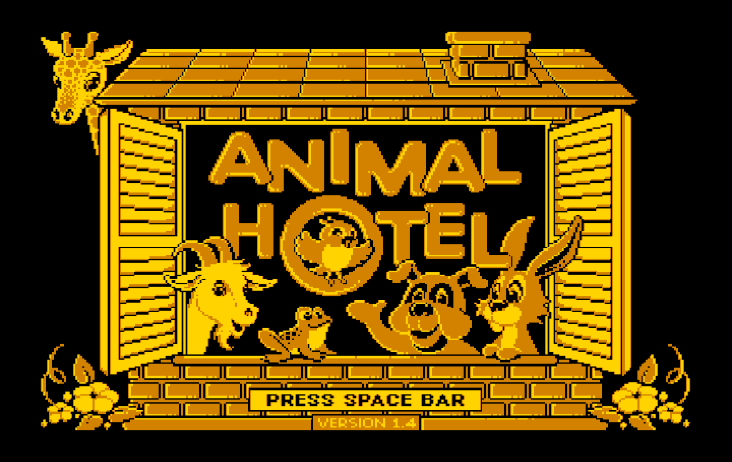 Animal Hotel IBM PC/Compatibles Screenshot: Title screen.