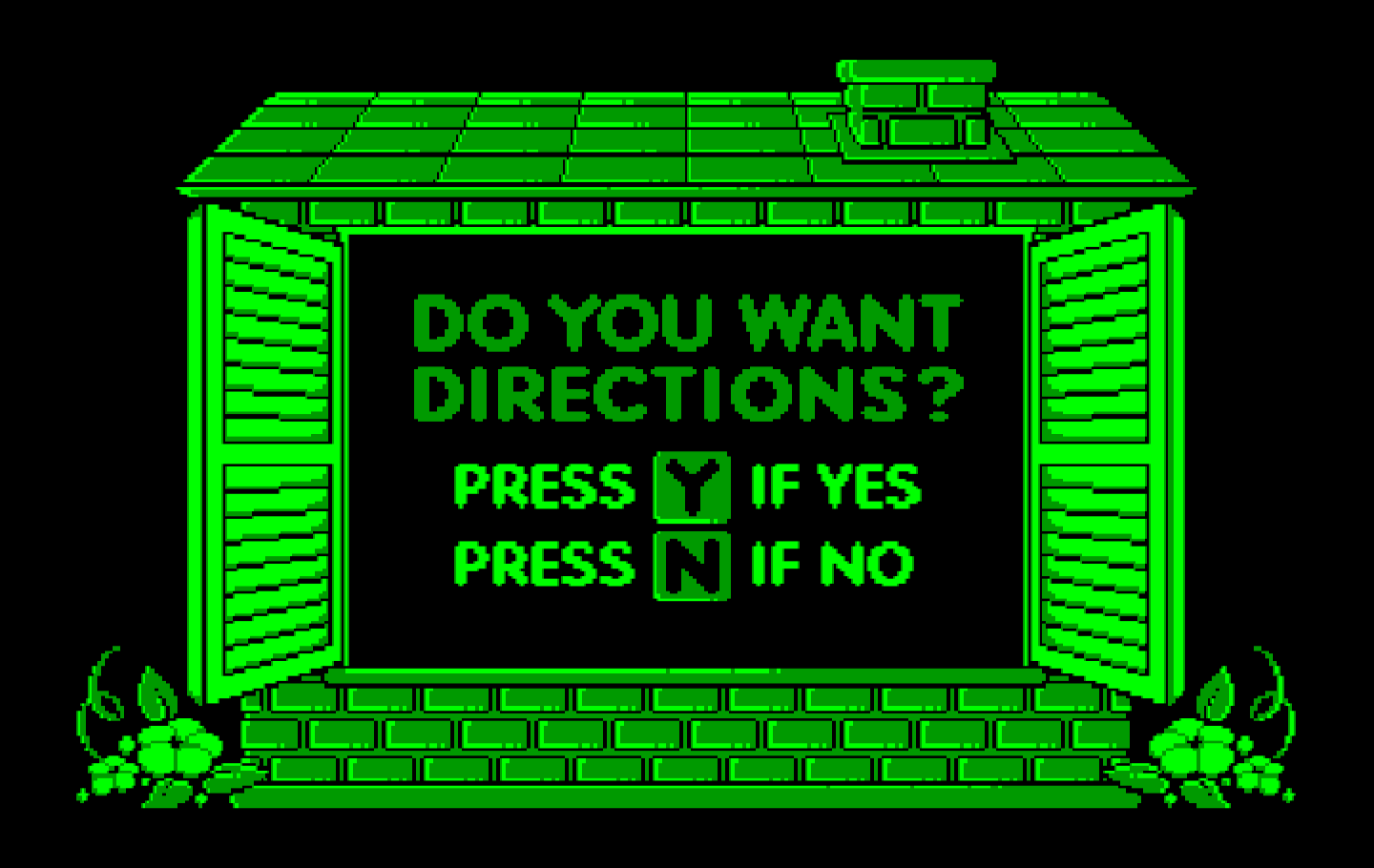 Animal Hotel IBM PC/Compatibles Screenshot: Do you want directions?
