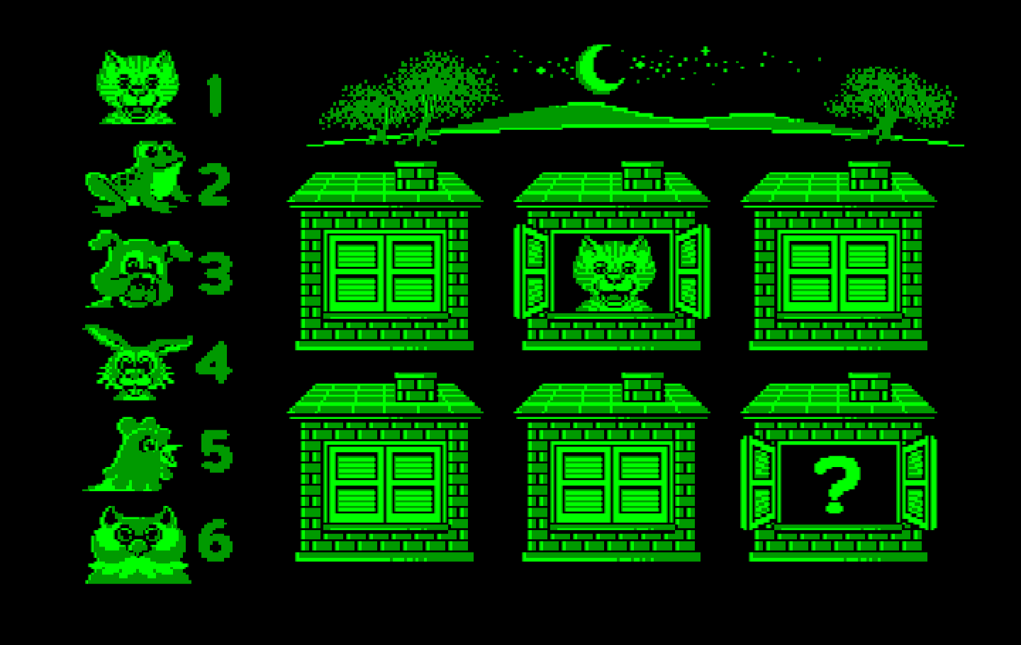 Animal Hotel IBM PC/Compatibles Screenshot: Oops, I didn't find the cat.