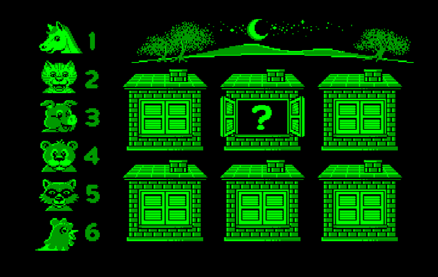 Animal Hotel IBM PC/Compatibles Screenshot: What animal was behind the door with a question mark?