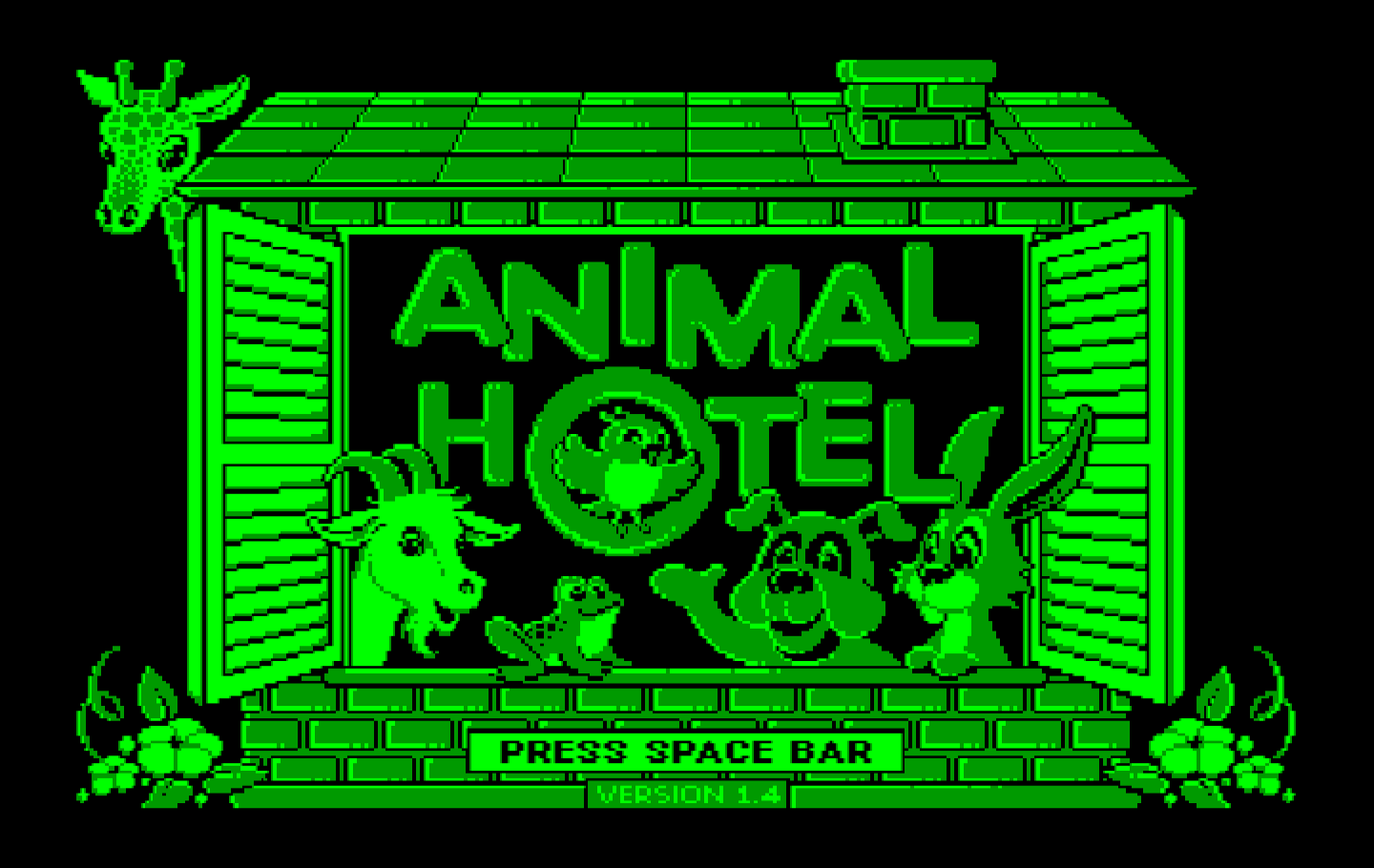 Animal Hotel IBM PC/Compatibles Screenshot: Title screen.