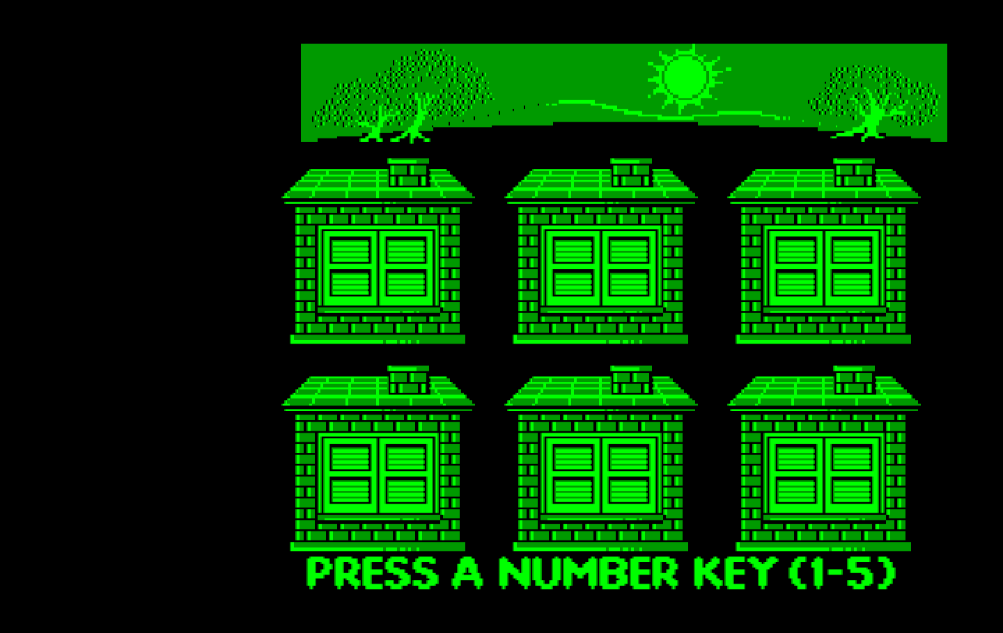 Animal Hotel IBM PC/Compatibles Screenshot: There are six doors on the more difficult skill level.