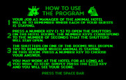 Animal Hotel for IBM PC/Compatibles - How to use the program.