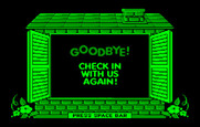 Animal Hotel for IBM PC/Compatibles - Leaving the program.