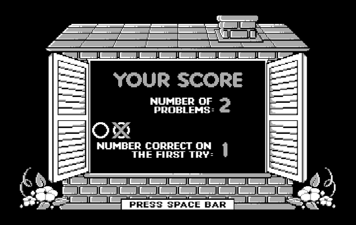 Animal Hotel IBM PC/Compatibles Screenshot: Here was my score.