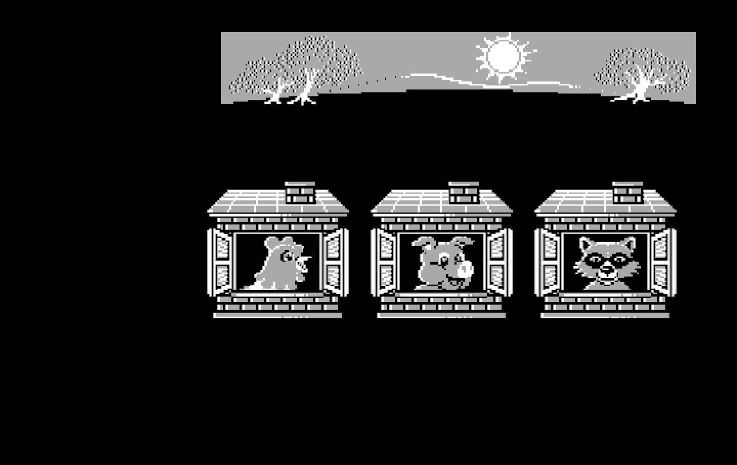Animal Hotel IBM PC/Compatibles Screenshot: Here's the animals to locate...
