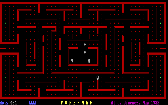 Poke-Man IBM PC/Compatibles Screenshot: Starting the game.