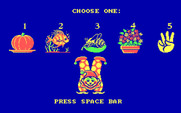 Clowning Around for IBM PC/Compatibles - Choose a game option.