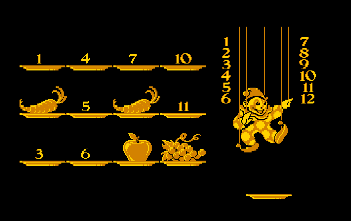 Clowning Around IBM PC/Compatibles Screenshot: First, the clown shows you where some things are...