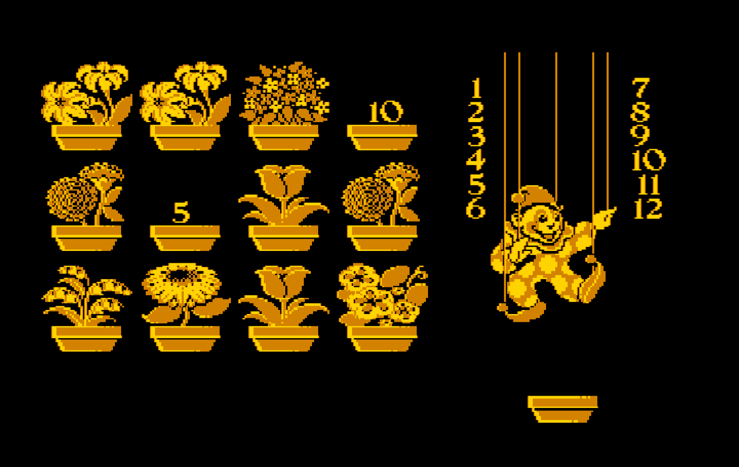 Clowning Around IBM PC/Compatibles Screenshot: Time to search for some flowers...