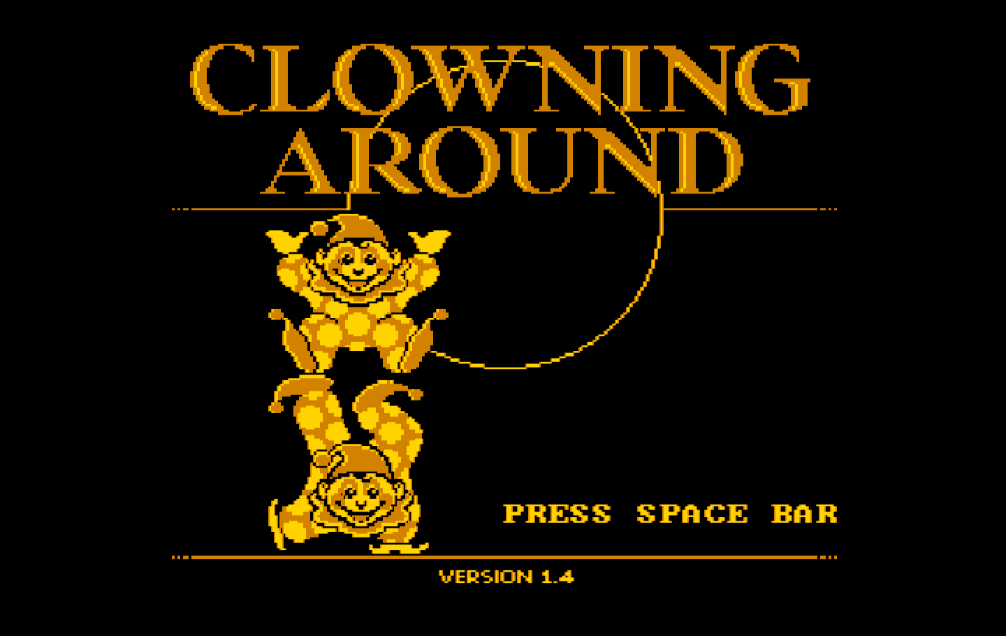 Clowning Around IBM PC/Compatibles Screenshot: Title screen.
