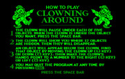 Clowning Around for IBM PC/Compatibles - Game instructions.