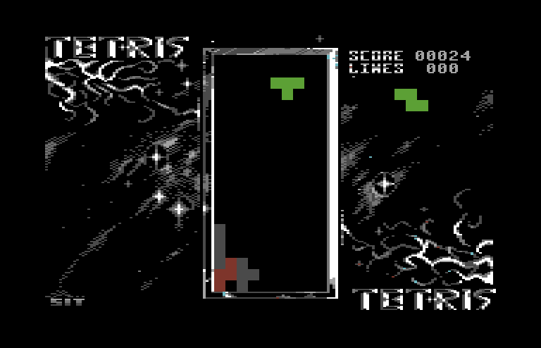 Tetris Commodore 64 Screenshot: Game start.