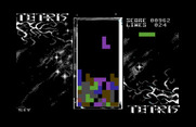 Tetris for Commodore 64 - Odd shapes are trickier to find a place for.