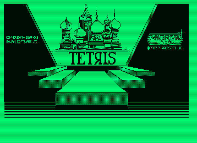 Tetris Amstrad PCW Screenshot: Title screen.