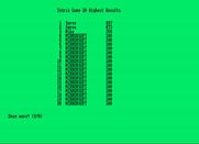 Tetris for Amstrad PCW - High scores.
