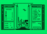 Tetris for Amstrad PCW - The board starts to fill up, I need to complete some lines!