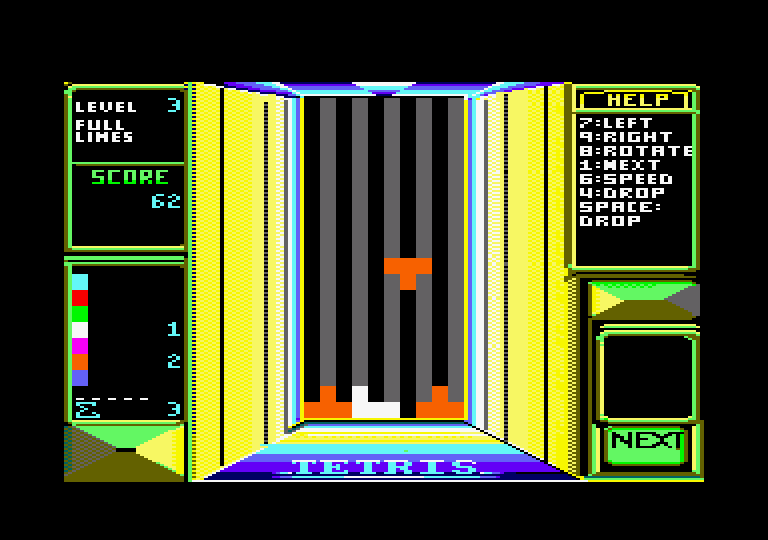 Tetris Amstrad CPC Screenshot: Game start.