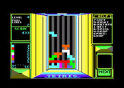Tetris for Amstrad CPC - Try to complete lines and not leave gaps like this.