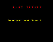 Tetris for BBC Micro - Select a skill level.
