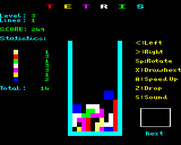 Tetris for BBC Micro - A square block drops into place...