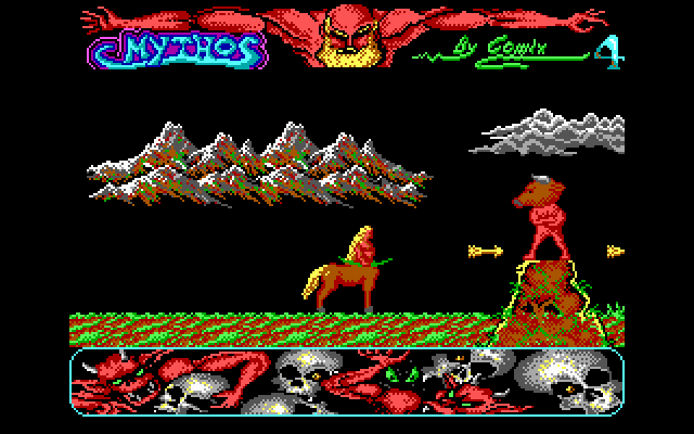 Mithos IBM PC/Compatibles Screenshot: Shoot this thing before it catches you!