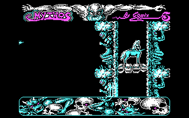 Mithos IBM PC/Compatibles Screenshot: Riding an elevator up to the next location.