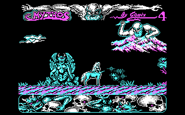 Mithos IBM PC/Compatibles Screenshot: Don't get hit by lightning bolts here.
