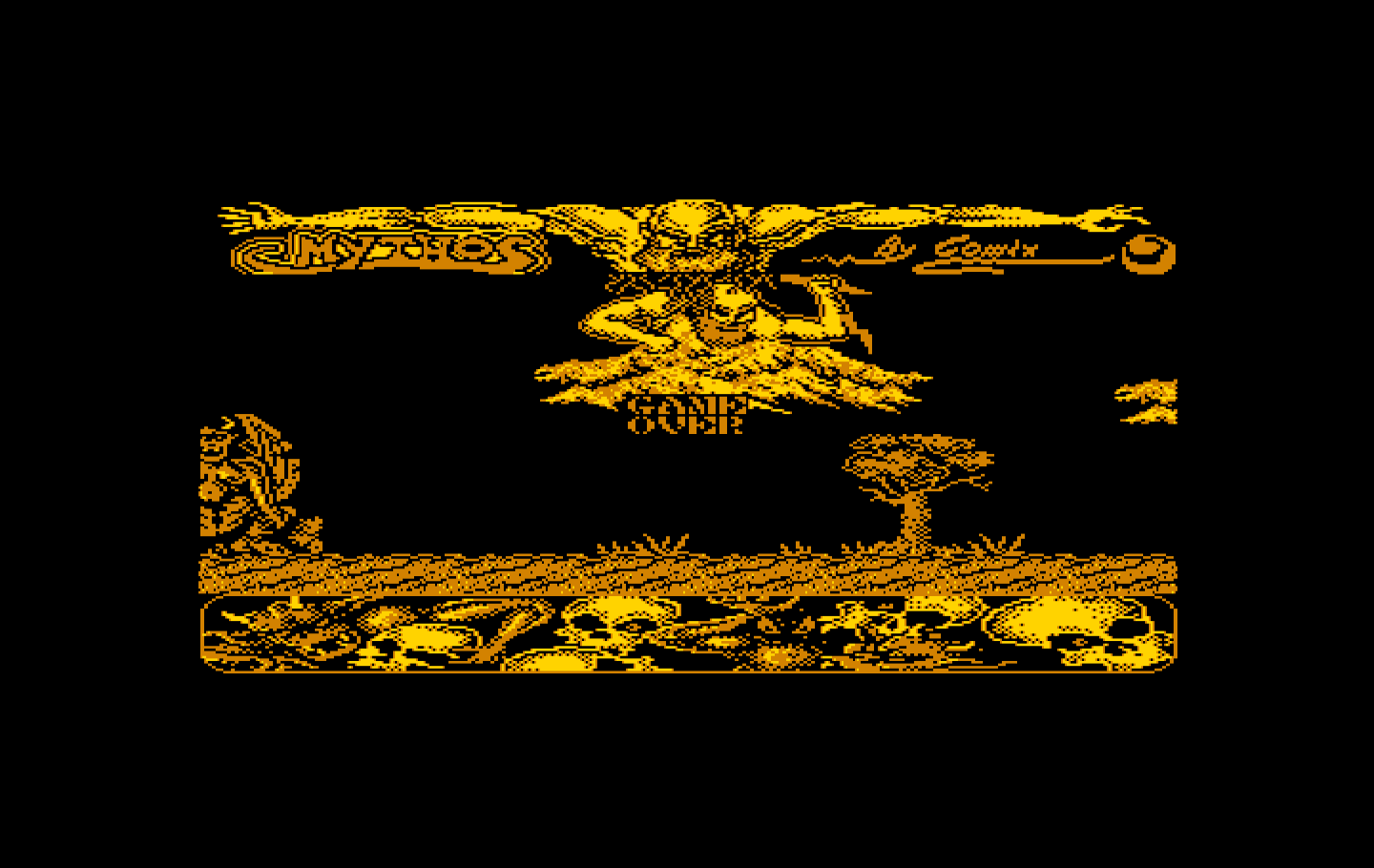 Mithos IBM PC/Compatibles Screenshot: Game over.