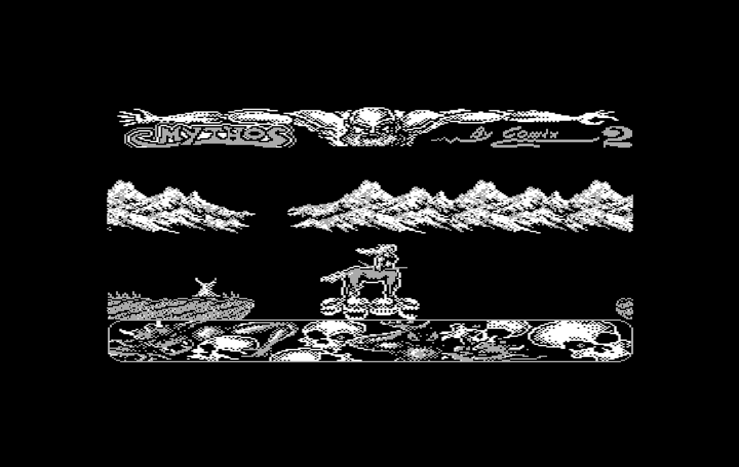 Mithos IBM PC/Compatibles Screenshot: Riding on a moving platform.