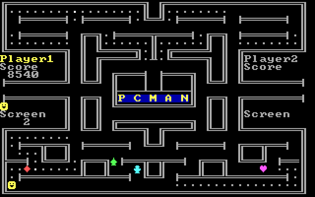PC Man IBM PC/Compatibles Screenshot: Be careful, don't become trapped!