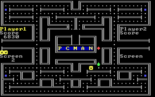PC Man IBM PC/Compatibles Screenshot: Beginning screen 2.