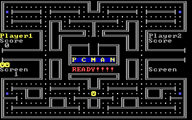 PC Man IBM PC/Compatibles Screenshot: Ready to begin?